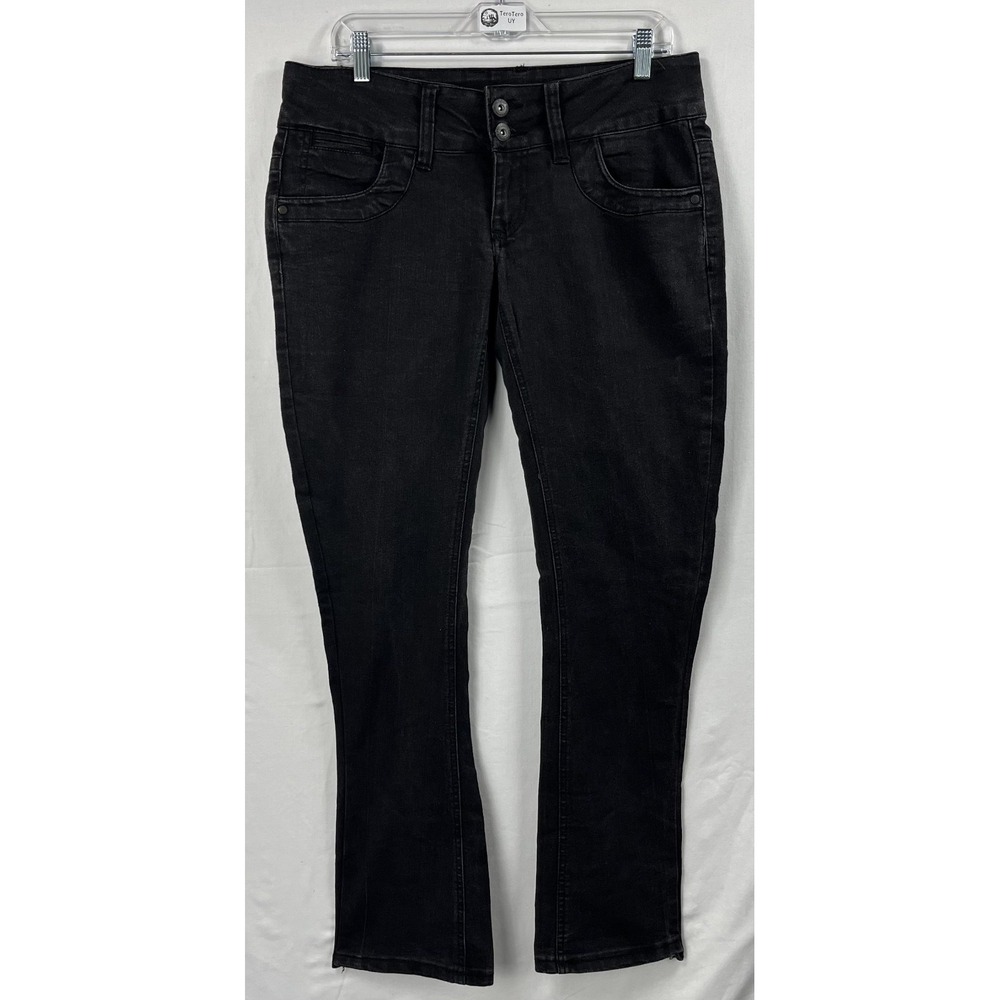 Highway HWY Jeans Women Black Low Rise Bootcut Flare Stretch Denim Pants Size 13